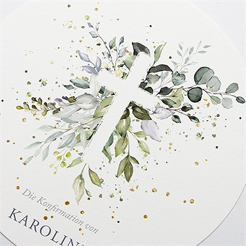 Einladung Konfirmation Atemzug - Gold - vue 3