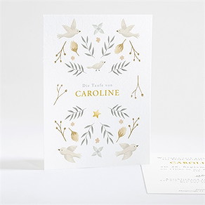 Einladung Taufe zarte eleganz - gold