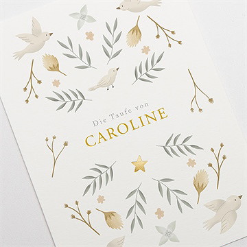 Einladung Taufe zarte eleganz - gold - Vue 3