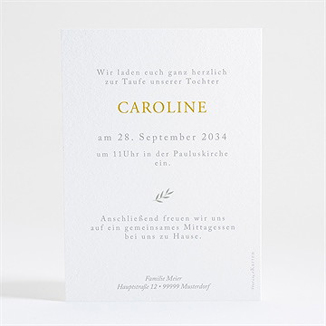 Einladung Taufe zarte eleganz - gold - Vue 4