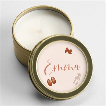 Kerze Geburt rosa kleidchen