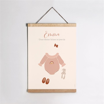 Geburtsposter rosa kleidchen