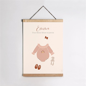 Geburtsposter Rosa Kleidchen