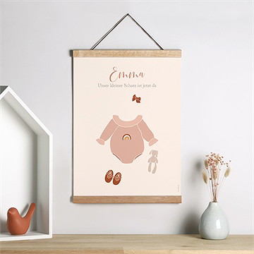 Geburtsposter Rosa Kleidchen - Vue 2
