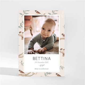 Geburtskarte vogelgesang - magnet