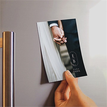 Dankeskarte Hochzeit goldene weide - magnet - Vue 2