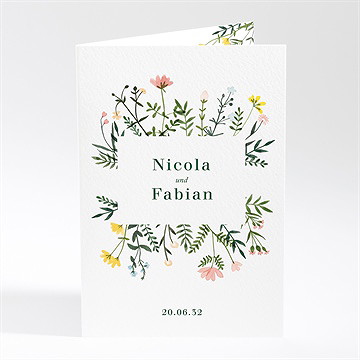 Menükarte Hochzeit wilde blumen