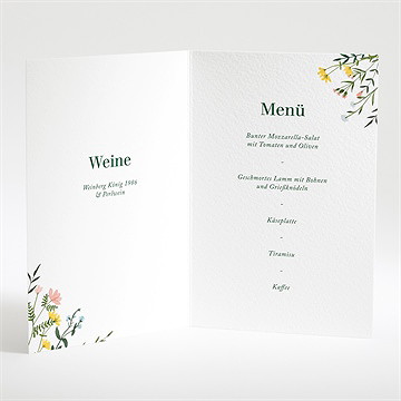 Menükarte Hochzeit wilde blumen - Vue 2