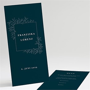 Menükarte Hochzeit königsblau