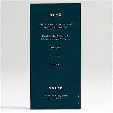 Menükarte Hochzeit königsblau - Vue 2