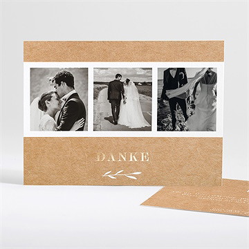 Dankeskarte Hochzeit boheme schick - gold
