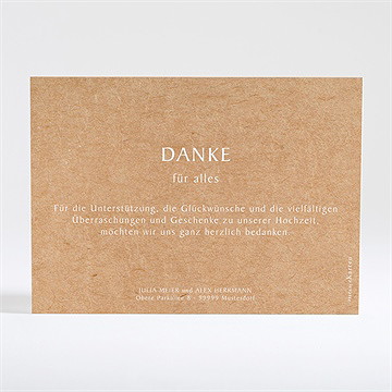 Dankeskarte Hochzeit boheme schick - gold - Vue 3