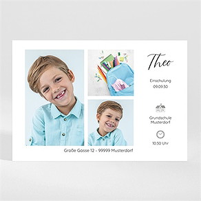Einladungskarte Einschulung hurra, schulbeginn - magnet