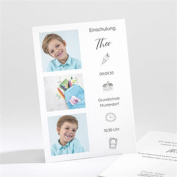 Einladungskarte Einschulung hurra, schulbeginn