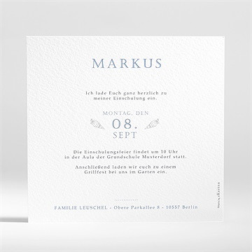 Einladungskarte Einschulung auf geht's zur schule - Vue 2