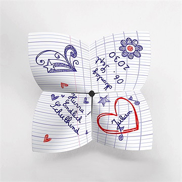 Einladungskarte Einschulung schulheft - Vue 2