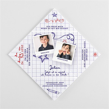 Einladungskarte Einschulung schulheft - Vue 3