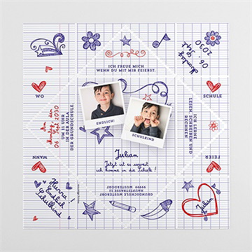 Einladungskarte Einschulung schulheft - Vue 4