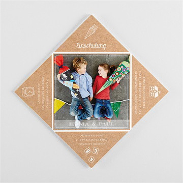 Einladungskarte Einschulung kraftorigami - Vue 3
