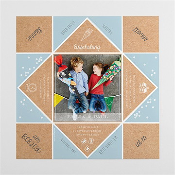 Einladungskarte Einschulung kraftorigami - Vue 4