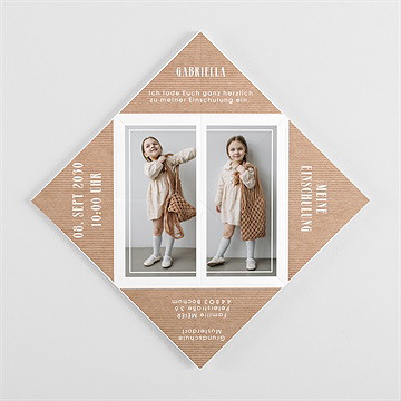 Einladungskarte Einschulung illustrationen auf kraftpapier - Vue 3