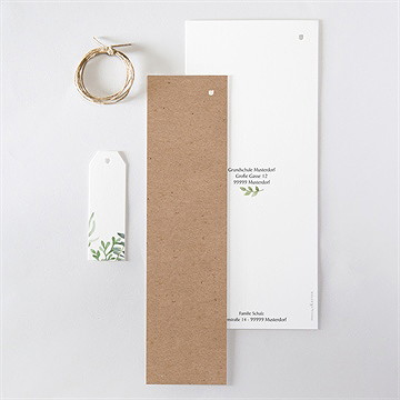 Einladungskarte Einschulung blätter und kraftpapier - Vue 5