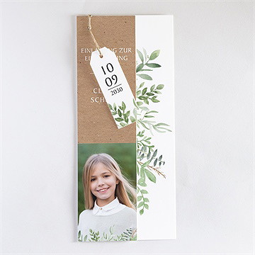Einladungskarte Einschulung blätter und kraftpapier - Vue 3