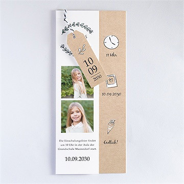 Einladungskarte Einschulung schule auf dem land - Vue 3