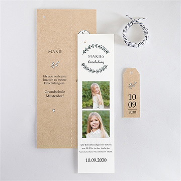 Einladungskarte Einschulung schule auf dem land - Vue 4