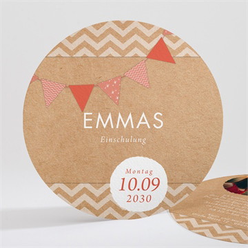 Einladungskarte Einschulung runde freude