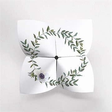 Dankeskarte Hochzeit zarte blüte - origami - Vue 2