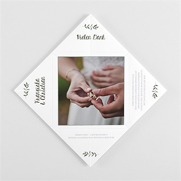 Dankeskarte Hochzeit zarte blüte - origami - Vue 3