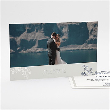 Dankeskarte Hochzeit blühender zweig - silber