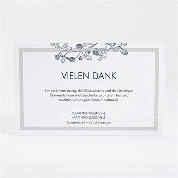 Dankeskarte Hochzeit blühender zweig - silber - Vue 4