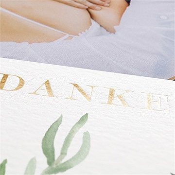 Dankeskarte Hochzeit power of love - gold - Vue 2