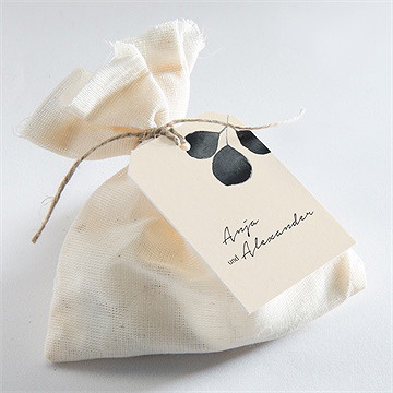 Geschenkanhänger Hochzeit Aquarell In Schwarz - Vue 2