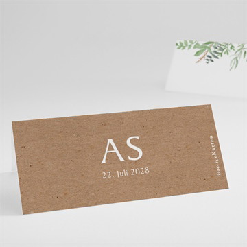 Tischkarte Hochzeit Zierliches laub