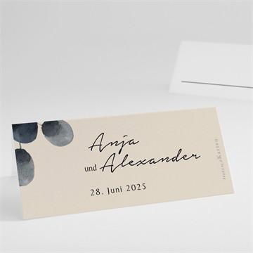 Tischkarte Hochzeit aquarell in schwarz