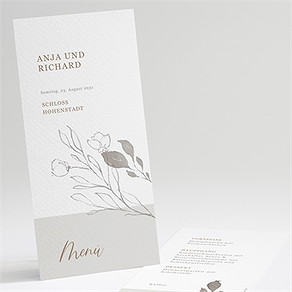 Menükarte Hochzeit elegante skizze