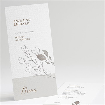 Menükarte Hochzeit elegante skizze