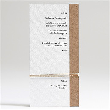 Menükarte Hochzeit zierliches laub - Vue 2