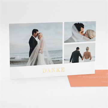 Dankeskarte Hochzeit exzentrik - gold