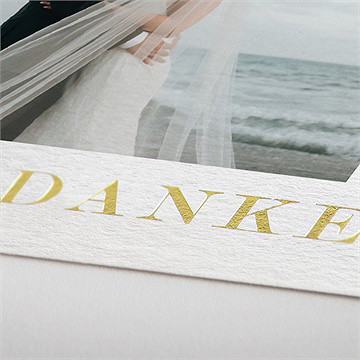 Dankeskarte Hochzeit exzentrik - gold - Vue 2