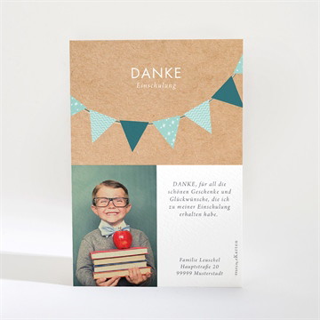 Dankeskarte Einschulung einschulungsparty