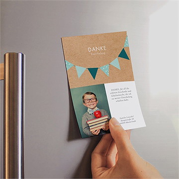 Dankeskarte Einschulung Einschulungsparty - Magnet - Vue 2