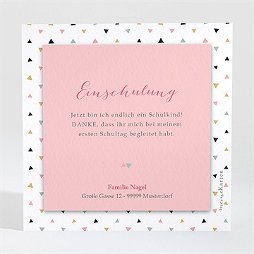 Dankeskarte Einschulung Freudenfeuerwerk Rosa - Vue 2