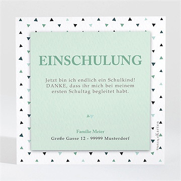 Dankeskarte Einschulung Freudenfeuerwerk Grün - Vue 2