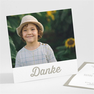 Dankeskarte Einschulung blumeninitial grün