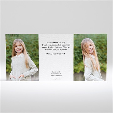 Dankeskarte Einschulung Blätter Und Kraftpapier - Vue 2