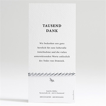 Trauerdanksagung Sein Roman - Kordel - vue 2